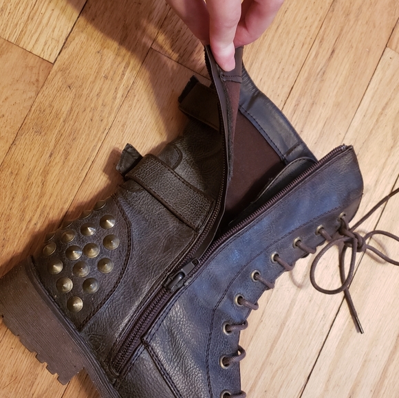 Brown combat boots - Picture 5 of 8